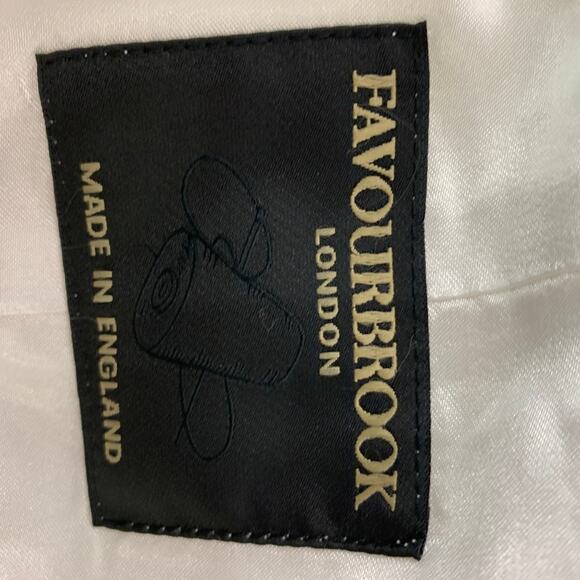 FAVOURBROOK Size 48 Beige White Solid Wool Double Breasted Vest - Picture 4 of 6